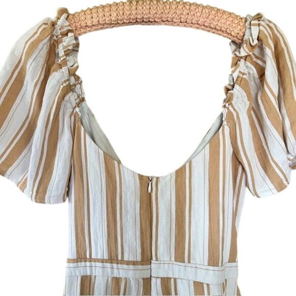 Megan Tie-Front Striped Fully Lined Romper Boho Chic Summer Outfit Size Medium - Picture 5 of 9